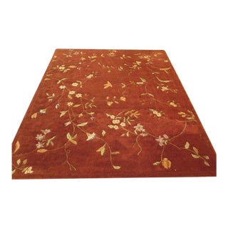 Approx: 7 X 9 Sculptured 100% Wool Room Size Rug For Sale