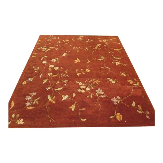 Approx: 7 X 9 Sculptured 100% Wool Room Size Rug For Sale