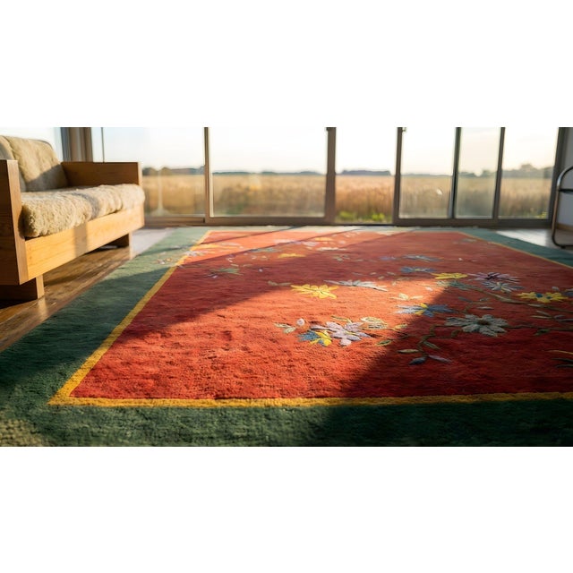 Antique Chinese Art Deco Rug 9' 2" x 11' 8" For Sale In New York - Image 6 of 8