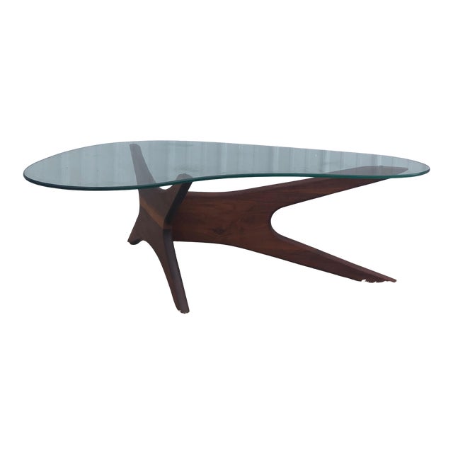 Adrian Pearsall Jacks Coffee Table With Boomerang Glass Top Chairish