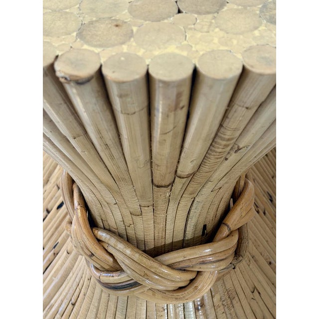 1980s Sheaf of Wheat Oval Dining Table from McGuire, 1980s For Sale - Image 5 of 7