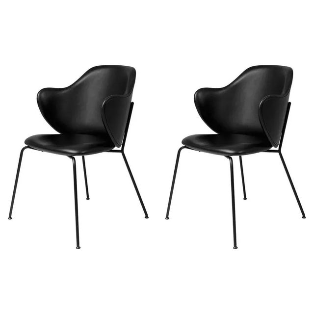 Set of Black Leather Chairs by Lassen For Sale - Image 6 of 6