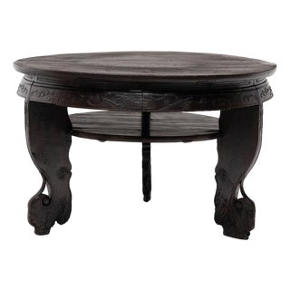 Antique Chinese Six Treasures Round Table, 19th Century For Sale