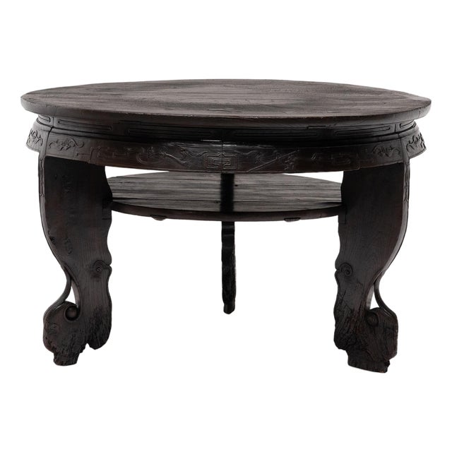 Antique Chinese Six Treasures Round Table, 19th Century For Sale