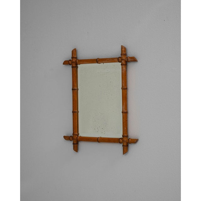 19th Century France Tan Wood Mirror For Sale - Image 4 of 8