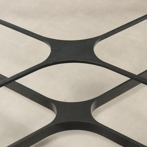 Small Italian Table in Black Lacquered Iron and Glass For Sale - Image 5 of 9