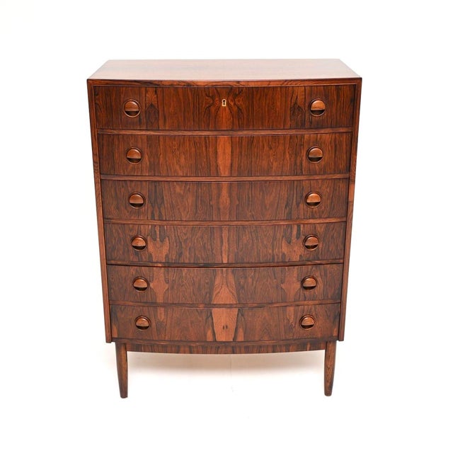 Mid-Century Modern Vintage Danish Bow Front Chest of Drawers, 1960 For Sale - Image 3 of 11