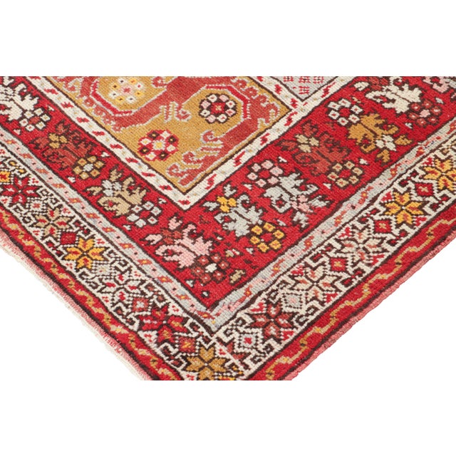 Vintage Kirsehir Rug in Red and Gold With Geometric Medallion - Rug & Kilim For Sale In New York - Image 6 of 7
