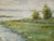 Impressionist Countryside Meadow & Sky Scene - Large Square Canvas For Sale In Atlanta - Image 6 of 11