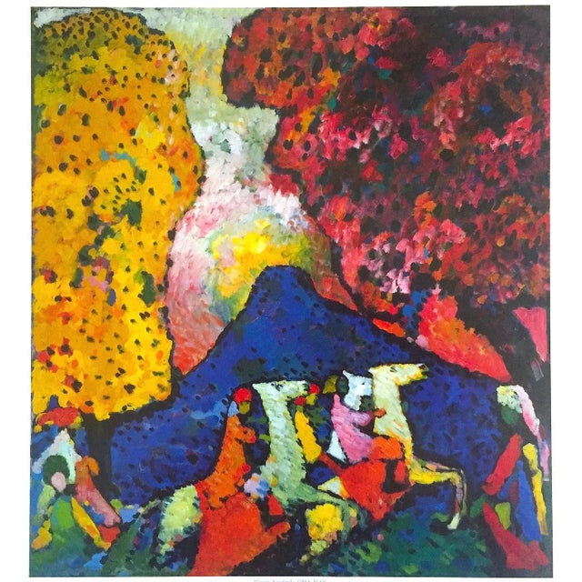 Kandinsky Vintage 1999 Expressionist Lithograph Calendar Print " Blue Mountain " 1908 For Sale - Image 9 of 9