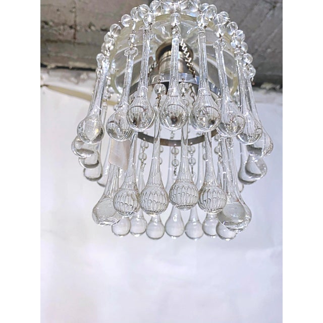 Traditional Vintage Layered Chandelier With Hand Blown Glass Dish For Sale - Image 3 of 7