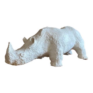 Monumental Plaster Rhinoceros Sculpture For Sale