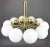 Large Stunning Kaiser Sputnik Opal Glass Globes Chandelier, Germany, 1970s For Sale - Image 6 of 7