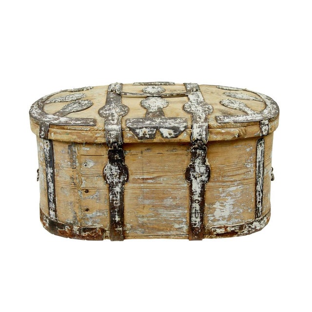 Swedish Scraped Pine Strong Box, 1850s For Sale - Image 6 of 7