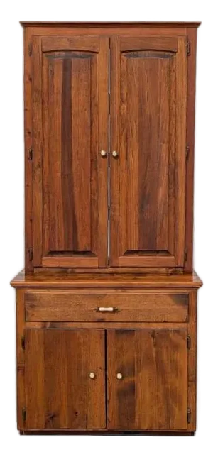 Antique Early American Solid Wood Rustic Cupboard Hutch