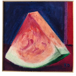Oil Pastel Watermelon Painting For Sale