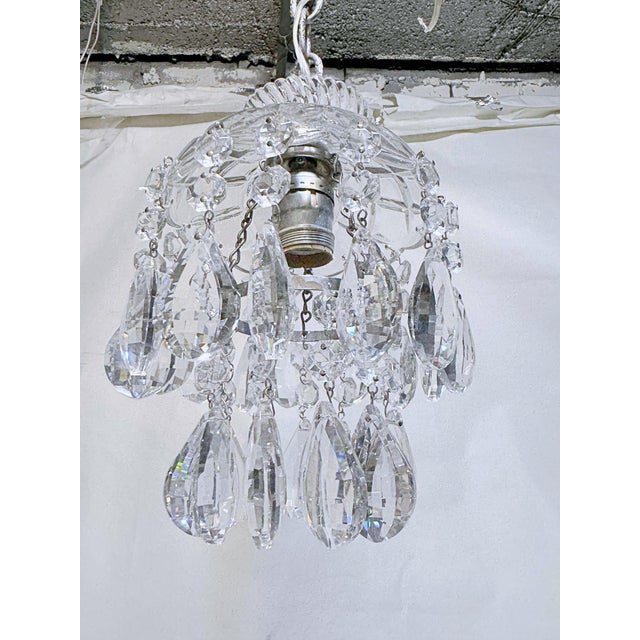 Vintage Layered Chandelier With Cut Glass Dish For Sale In New York - Image 6 of 7