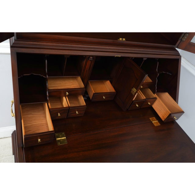 1980s Henkel Harris Mahogany John Hancock Secretary Desk For Sale - Image 5 of 18
