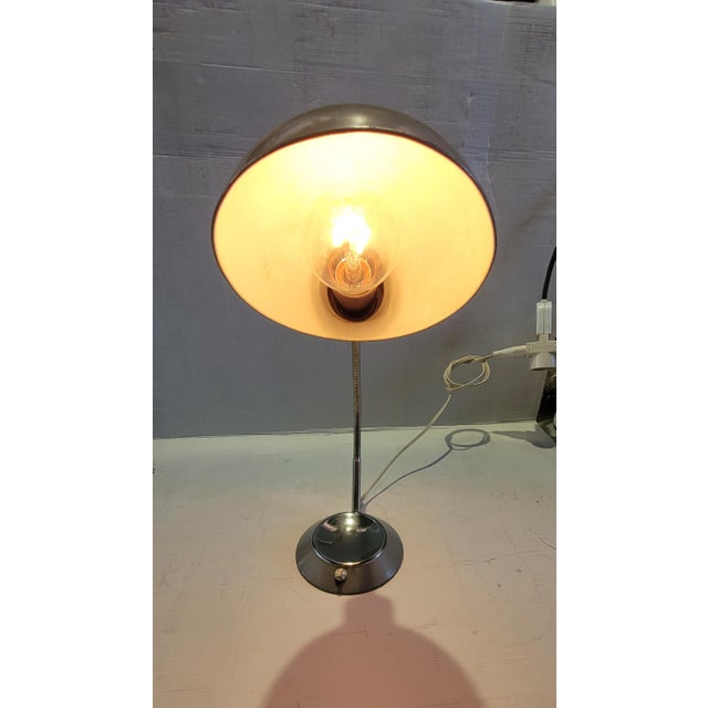 Ministerial Adjustable Polished Steel Table Lamp, 1950s For Sale - Image 9 of 10
