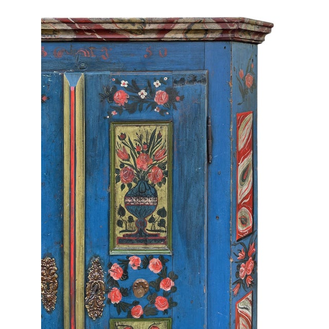 Antique Blue Painted Cupboard, 1850 For Sale - Image 12 of 18