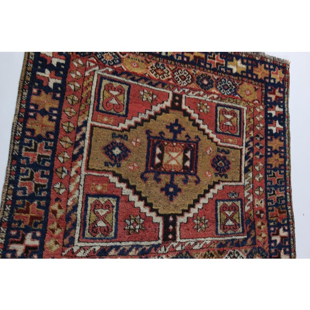 Antique Malatya Kurdish Rug – Vibrant Medallion Design Handwoven Wool - 4' X 6' 5'' For Sale - Image 12 of 13