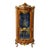 Elegant French Louis XV Showcase Cabinet With Curved Design, Gold Leaf & Hand-Painted Artwork For Sale