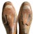 Mid-Century Modern Pair of 1920s Wood Shoe Molds With Applied Leather, European Size 42 For Sale - Image 3 of 8
