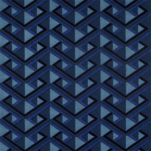 Zoffany Kuba Fabric in Lapis - a Sample For Sale