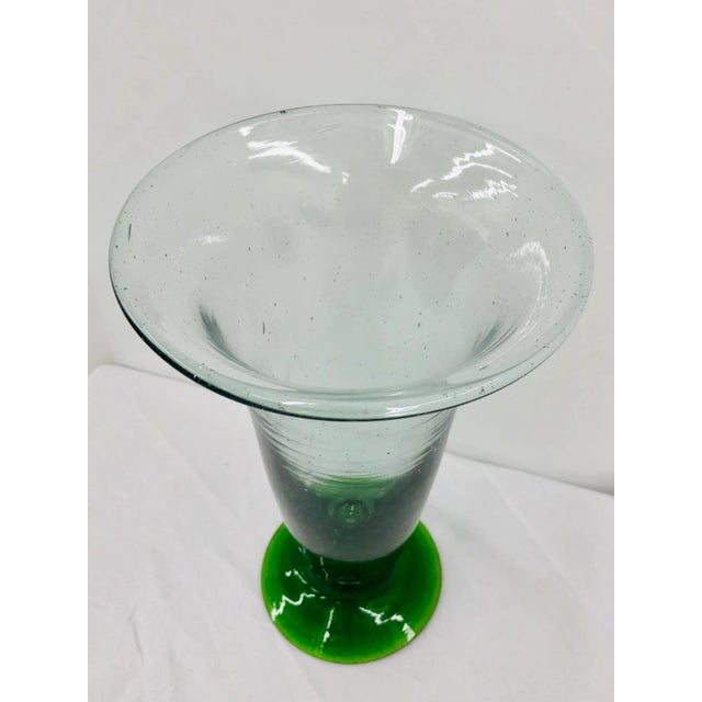 Vintage Hand Blown Art Glass Flower Vase For Sale - Image 4 of 8