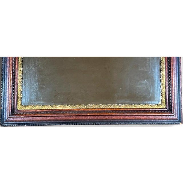 Victorian Antique Nineteenth Century Victorian Walnut Overmantel Mirror Gold Gilt Gesso Border For Sale - Image 3 of 10