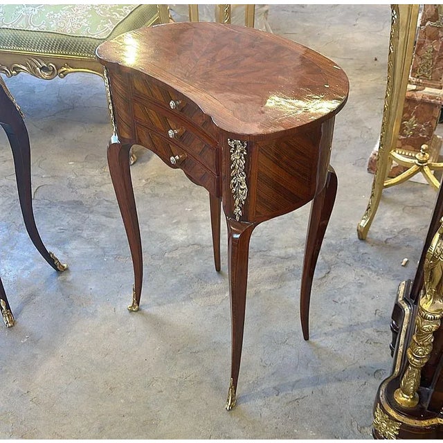 French Style Small Commode With Gold Details For Sale - Image 4 of 4