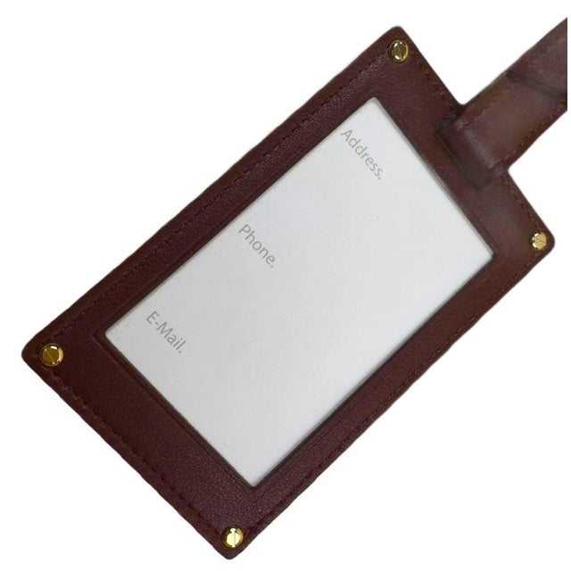 Cartier Paris Burgundy Calfskin Leather Luggage Tag For Sale - Image 11 of 11