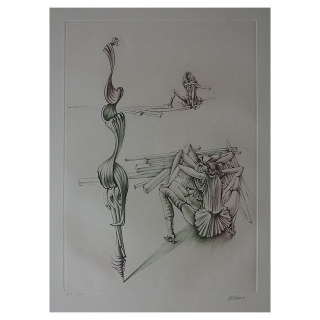 Hans Bellmer, Woman on the Boards, Original Etching For Sale