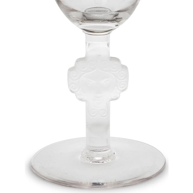 Set of 4 Antique Art Deco René Lalique Barr Cocktail Wine Stems c.1924