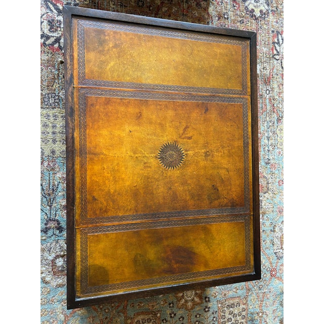 Early 20th Century Leather and Wood Low Chest/Coffee Table For Sale - Image 4 of 4