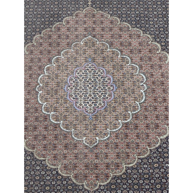 Fine Persian Tabriz Mahi Fish Wool & Silk Rug 8’2” X 11’7” For Sale - Image 4 of 6