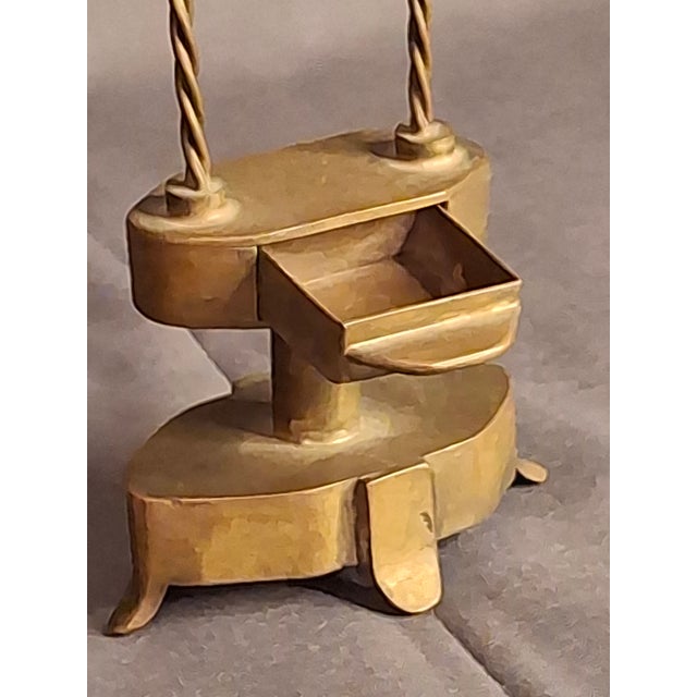 Rare 18thC Antique Brass Havdalah Compendium Spice Box Tower Adjustable Candle For Sale - Image 11 of 18