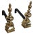 Metal Mid-Century Italian Brass and Wrought Iron Andirons, Set of 2 For Sale - Image 7 of 7