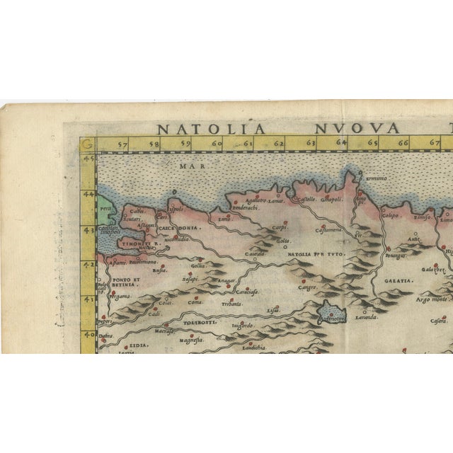 Renaissance Map of Anatolia Nuova Tavola, Italy, 1598 For Sale - Image 6 of 10