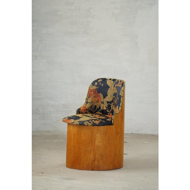 Swedish Stump Chair in Pine and Floral Upholstery, 1960s For Sale - Image 9 of 18