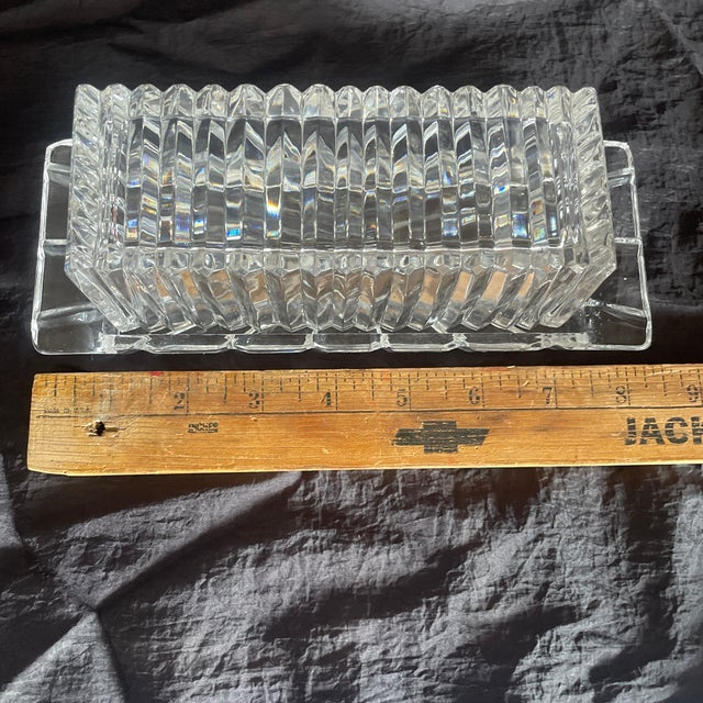 Ribbed Glass Butter Dish Box For Sale In Dallas - Image 6 of 9