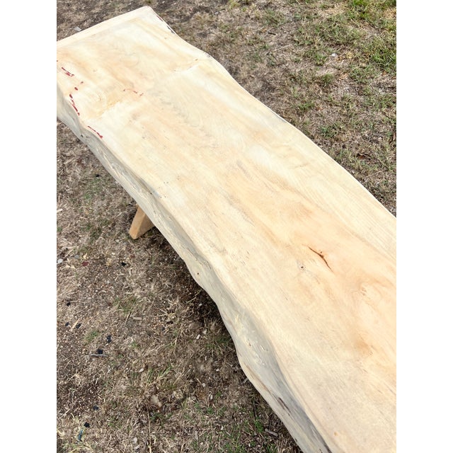 Wood French 19th Century Bleached Solid Oak Country Console Table For Sale - Image 7 of 12