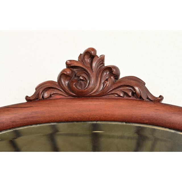 Early Widdicomb Antique Victorian Carved Mahogany Serpentine Front Dresser With Mirror, Circa 1890s For Sale - Image 9 of 18