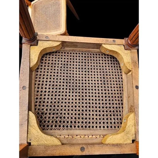 Antique Late 19th Century Art Nouveau Caned Seat Dining Chairs- Set of 5 For Sale - Image 4 of 5