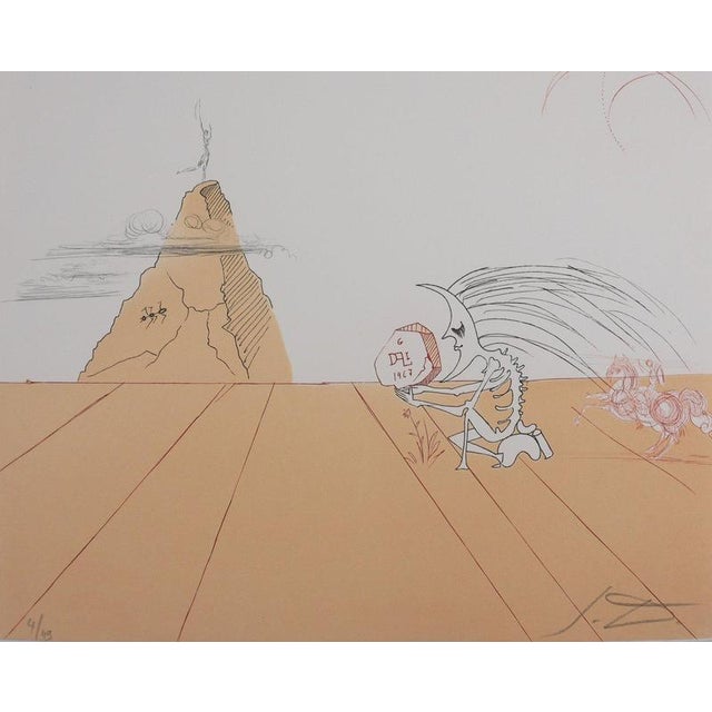 Salvador Dali, Iberian Landscape, Surrealist Man and Horseman, 1980, Engraving For Sale - Image 5 of 8