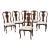 Set of Six Queen Anne Style Dining Chairs in Old Chapel Satin Walnut With Designer Ivory Linen Upholstery For Sale