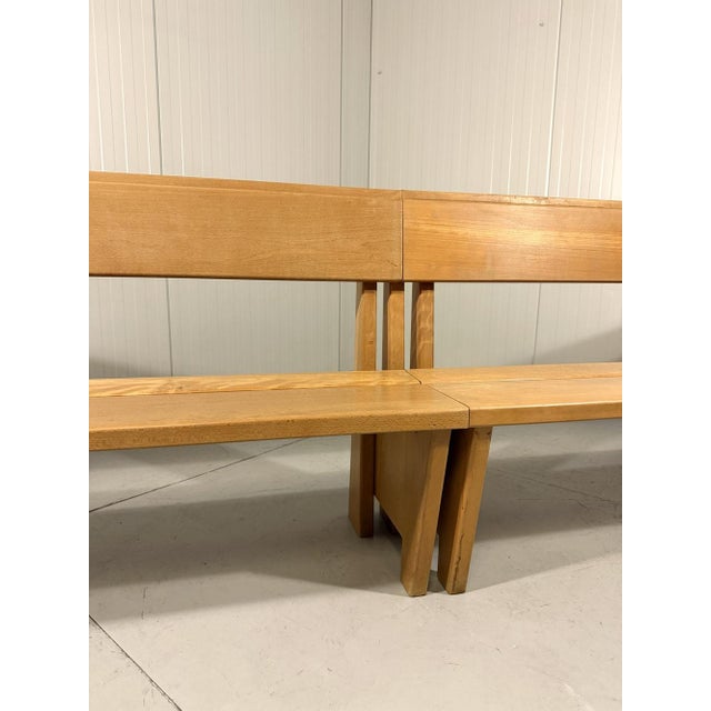 Wood Modern Beech Bench, 1960s For Sale - Image 7 of 18