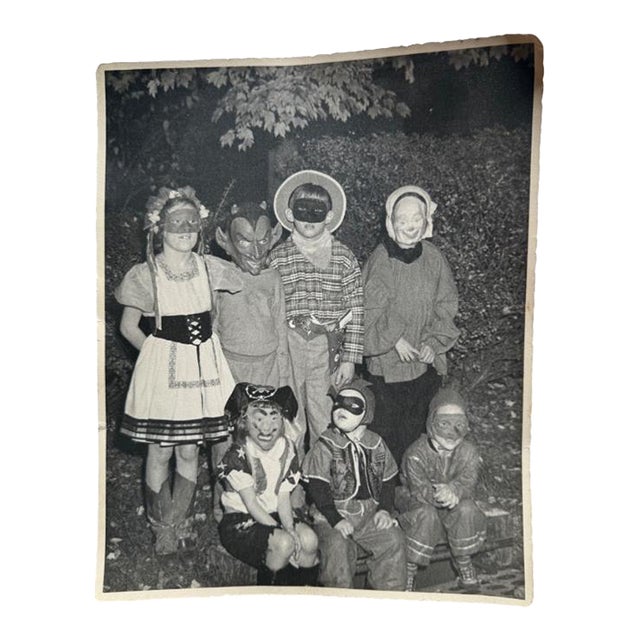Vintage Halloween Photo Kids in Costume For Sale