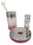 Vintage Italian Pink Murano Glass Bottle Tray and Punch Container from VeArt, 1980s, Set of 3 For Sale