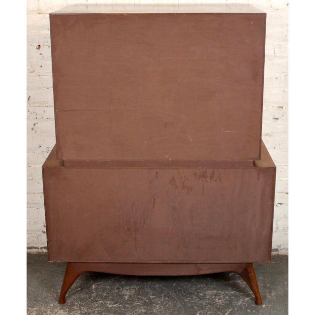 Mid 20th Century Modern Sculptural Walnut Highboy Dresser For Sale - Image 13 of 13